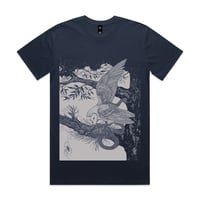 Image 1 of Barn owl (midnight blue sliver print)