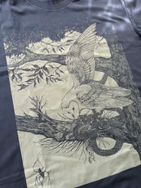 Image 2 of Barn owl (midnight blue sliver print)