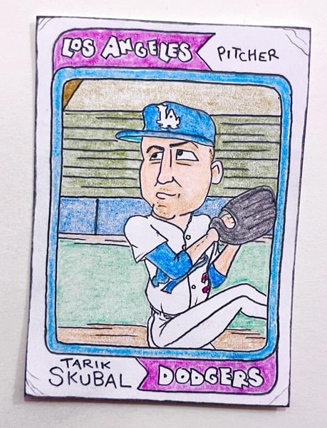 Image of Original pencil artwork—Tarik Skubal, Dodgers