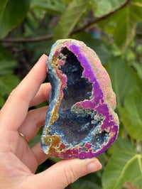 Image 1 of Titanium Aura Quartz Geode #3
