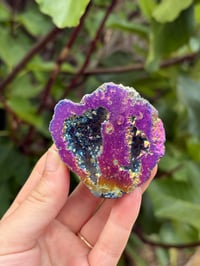Image 1 of Titanium Aura Quartz Geode #4