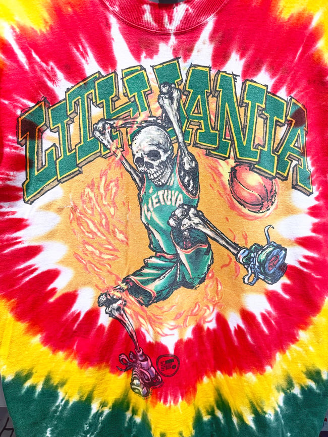Grateful Dead 1996 Lithuania Basketball T-Shirt - Size L+