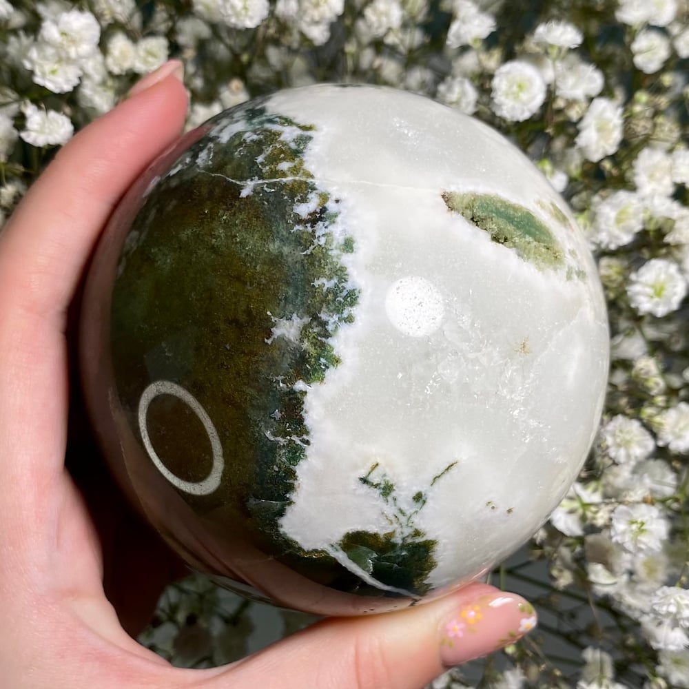 Image of Huge Moss Agate Sphere