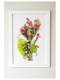 Image 1 of Framed Archival Print 12x18 of the Horse Head Hitching Post Bouquet