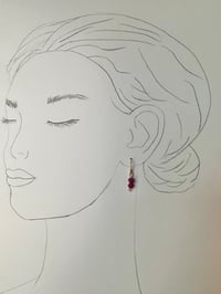 Image 5 of Ruby Gemstone Earrings, 14k Gold-Filled 