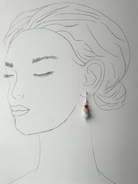 Image 5 of Moonstone, Ruby, Amazonite, Gemstone Earrings, 14k Gold-Filled