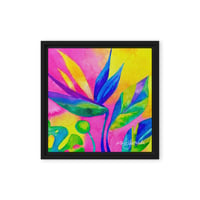 Image 1 of Neon Bird of Paradise Framed Canvas Print