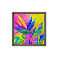 Image 2 of Neon Bird of Paradise Framed Canvas Print