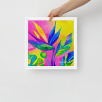 Image 3 of Neon Bird of Paradise Framed Canvas Print