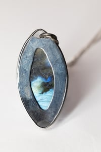 Image 3 of Blue Labradorite Marquise Pendant | Handmade Sterling Silver