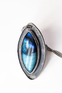 Image 1 of Blue Labradorite Marquise Pendant | Handmade Sterling Silver