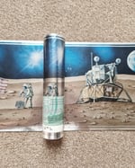 1990s Vintage Childrens Wallpaper Borders - Apollo Mission Moon Foil Astronaut - (Set of 2 Rolls) thumbnail 1