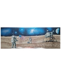 1990s Vintage Childrens Wallpaper Borders - Apollo Mission Moon Foil Astronaut - (Set of 2 Rolls) – detail view 5