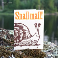 Image 1 of Greeting Card: 'Snail Mail' with cheerful snail