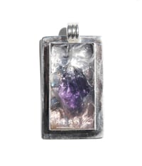Image 1 of Rectangle Bezel:  Amethyst / Arkansas Quartz / Rose Quartz / Moonstone - 101