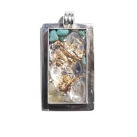 Image 1 of Rectangle Bezel:  Arkansas Quartz/Citrine/Prehnite/Patagonia Turquoise - 102