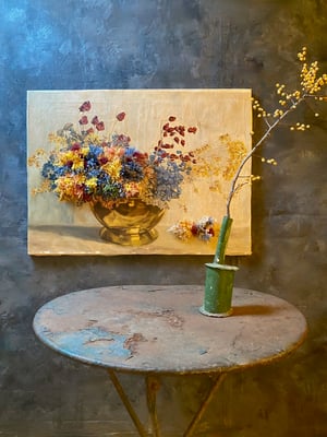 Image of altered perspective painting - posies