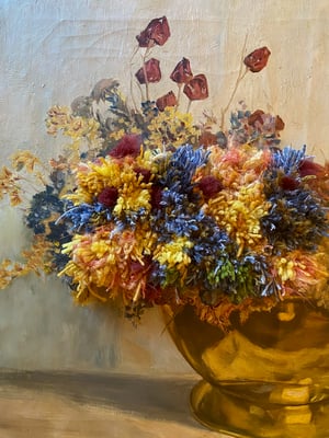 Image of altered perspective painting - posies