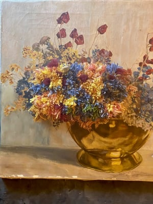 Image of altered perspective painting - posies