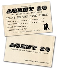 Image 5 of AGENT 23 - SYNCHRONICITY ENGINEER T-SHIRT with book, badge, and card