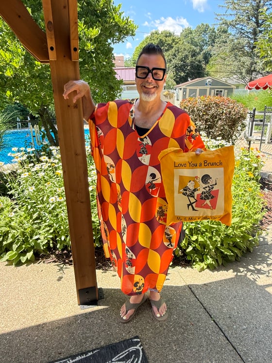 Image of Mrs. Kasha Davis "Love You a Brunch" Retro Caftan