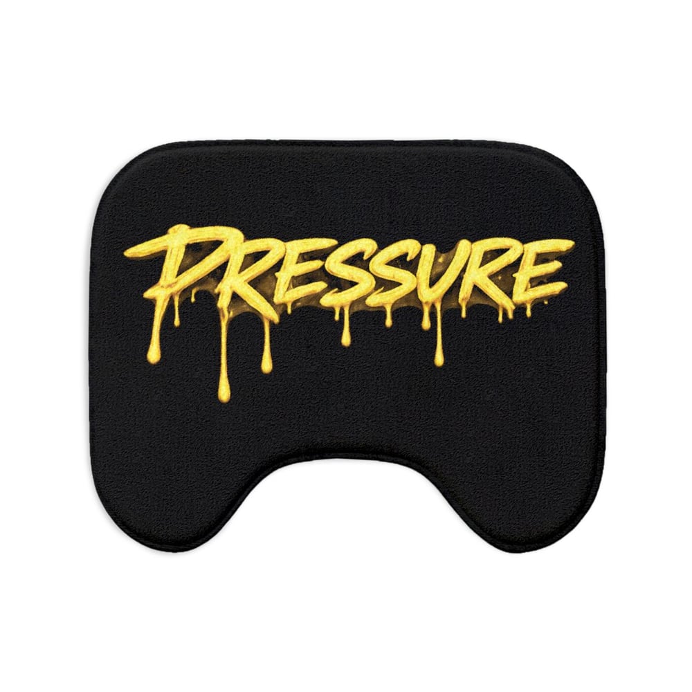 Image of Pressure Graffiti Bath Mat Set — 3-Piece Black & Yellow Bathroom Rug Set
