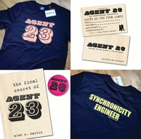 Image 1 of AGENT 23 - SYNCHRONICITY ENGINEER T-SHIRT with book, badge, and card