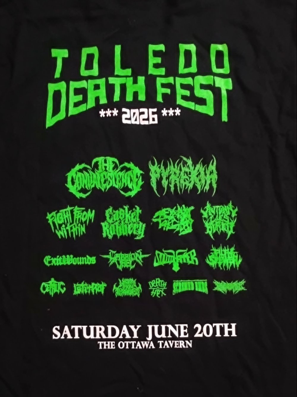 Toledo Deathfest 2026 T-Shirt