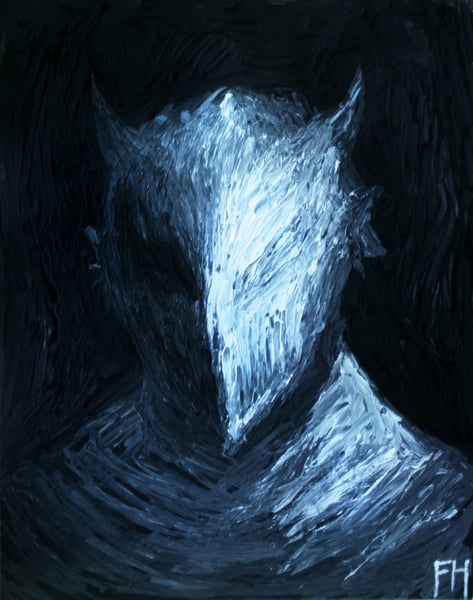 Image of Hellspawn - Original Impasto Horror Painting by Frank Heiler