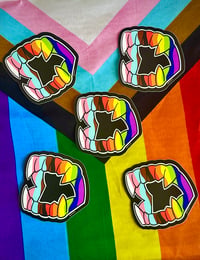 Image 2 of Pride Flag Vampire Fangs Sticker 