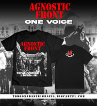  AGNOSTIC FRONT  one voice  1992 T SHIRT BLACK