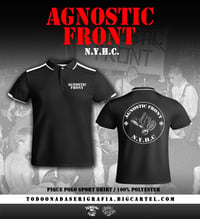 Image 1 of AGNOSTIC FRONT NYHC  PIQUE POLO SPORT T SHIRT 