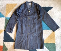 Image 1 of Graph Zero indigo dyed sashiko shop coat, size L