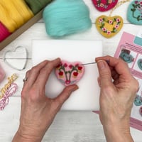 Image 7 of Needle Felting Kit – Heart Decorations