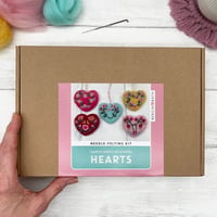 Image 2 of Needle Felting Kit – Heart Decorations