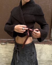 Image 3 of CHOCOLATE BROWN KNIT WRAP
