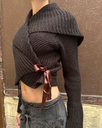 Image 4 of CHOCOLATE BROWN KNIT WRAP