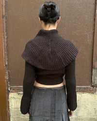 Image 5 of CHOCOLATE BROWN KNIT WRAP