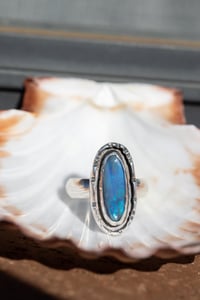 Image 1 of Australian Lightning Ridge Opal Ring - Size P/ US 7.5
