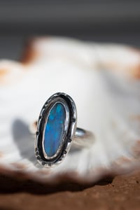 Image 3 of Australian Lightning Ridge Opal Ring - Size P/ US 7.5