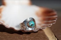 Image 2 of Hubei Turquoise Ring Saddle Ring - Size S/ US 9.5