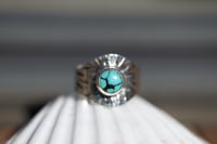 Image 1 of Hubei Turquoise Ring Saddle Ring - Size S/ US 9.5