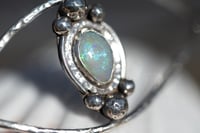 Image 2 of Australian Lightning Ridge White Based Seam Opal Cuff style bracelet