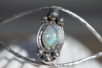 Image 3 of Australian Lightning Ridge White Based Seam Opal Cuff style bracelet