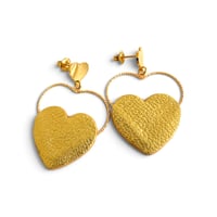 Boucles d'oreilles pendantes, modèle GRAND LOVE, Or