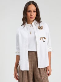 Image 1 of CAMISA BLANCA ESTAMPADO GATO VILAGALLO