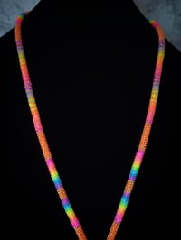 Image 3 of Orange neon heart lanyard 