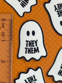 Image 2 of Mini Pronoun Ghosts - 3 Pack Stickers Set