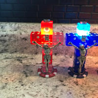 Image 4 of Light up Lousy Crucifix, handmade lucky dice crucifix