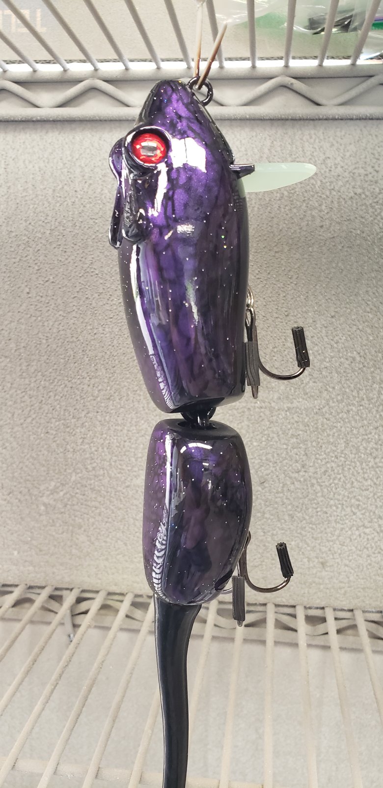 Image of XL Wake. 6-1/4 inch. 4-1/2 ozs.  Black Purple Grey Belly.